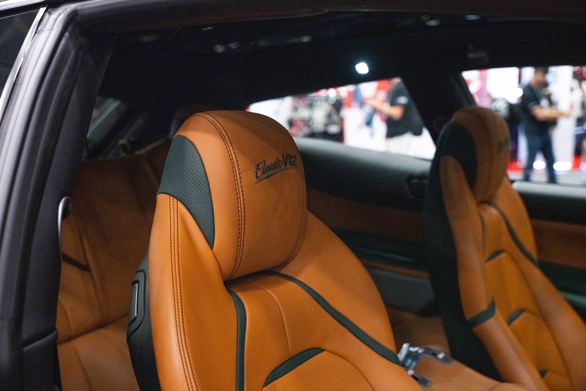 GlasWerks Special Operations Elevato V12 Rally Car Interior Leather Seats at SEMA 2025